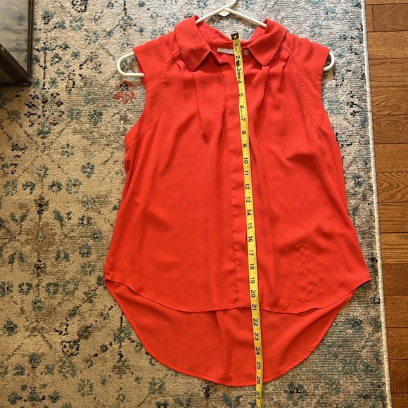 Halogen Orange Button-up Blouse Size Small Petite - Picture 12 of 13